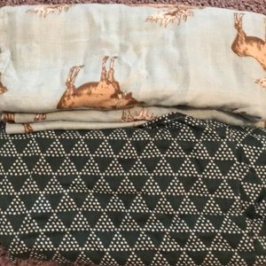 Two outdoor themed swaddle blankets/wraps